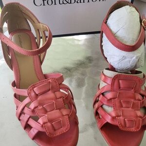 Nib coral wedge sandals size 9